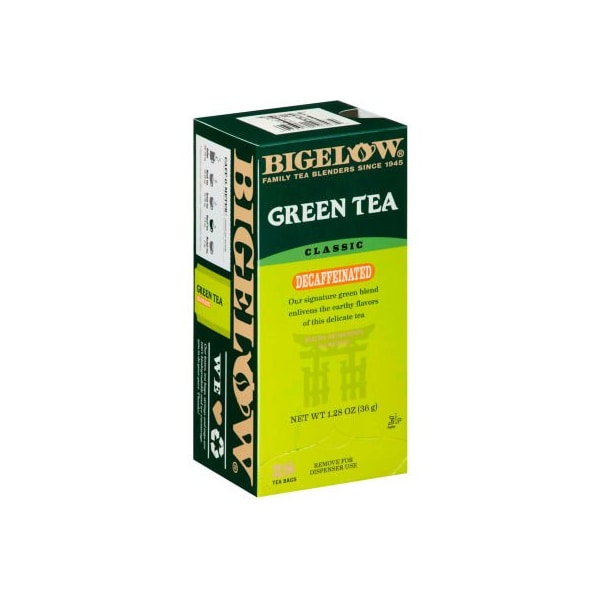 Bigelow Tea Co Bigelow Decaffeinated Green Tea, Green Decaf, 0.34 lbs, 28/Box RCB10347 - main